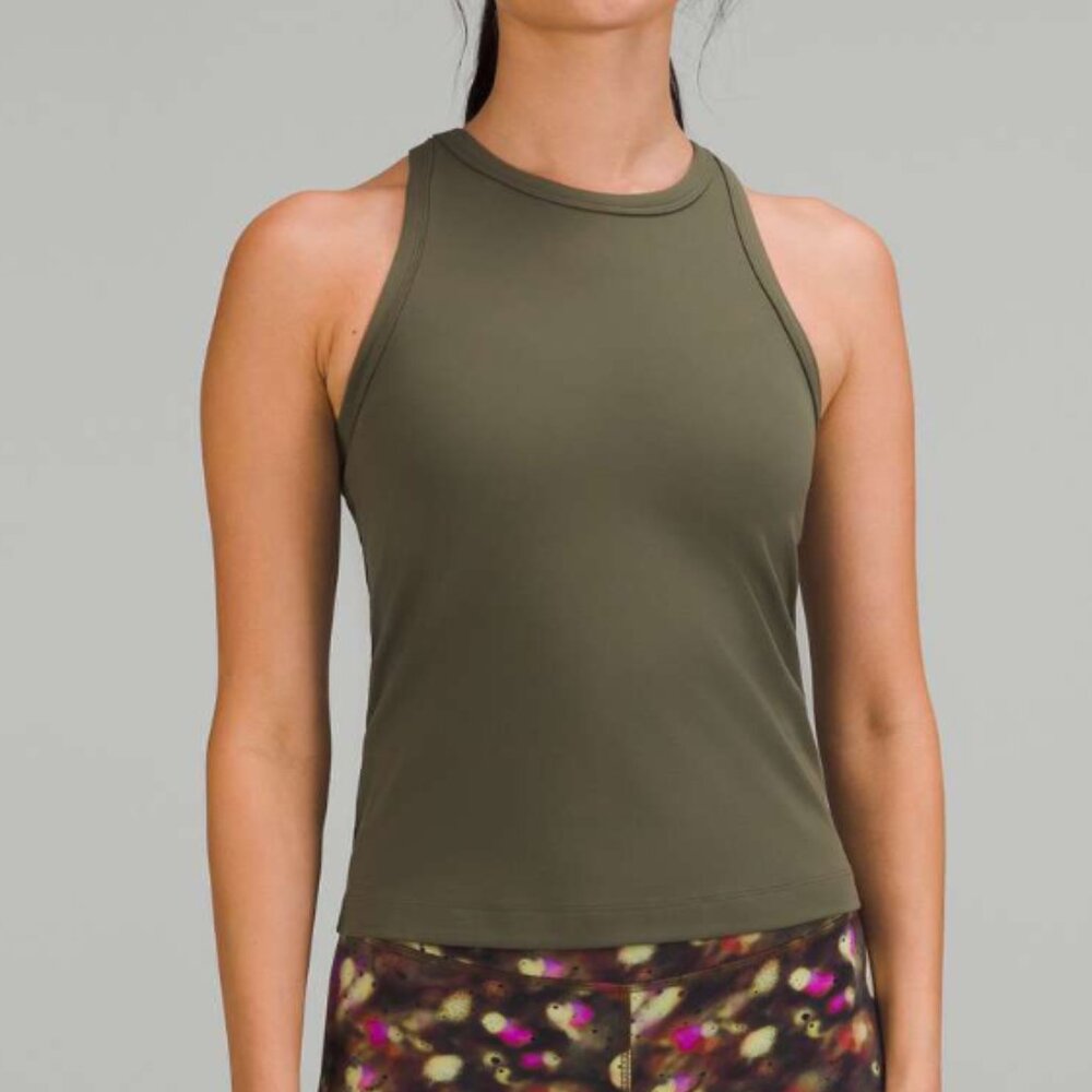 Lululemon Align Waist-Length Racerback Tank Top Size 4 Color Carob Brown